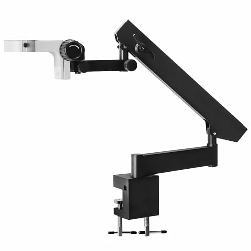 QUNZIDRESS Metal Universal Articulating Extension Bracket Arm - Adjustable Up & Down Telescopic Folding Clamp Holder with Table Clip for Stereo Microscopes
