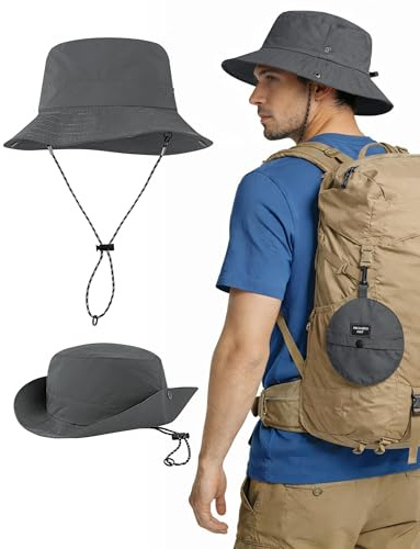 MELLIEX Sombrero de Pescador Hombre Mujer,Plegable Protección UV Bucket Hat Impermeable Transpirable Gorro para Safari, Senderismo, Caza, Camping