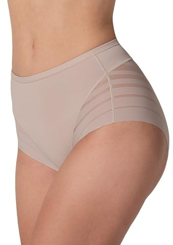 Leonisa Women's No Show Invisible Comfy Tummy Control Classic Panty, Nude, Large