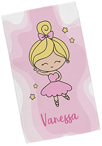 Striefchen® Kinderhandtuch mit Namen - Ballerina - in 2 Größen 30x50 cm