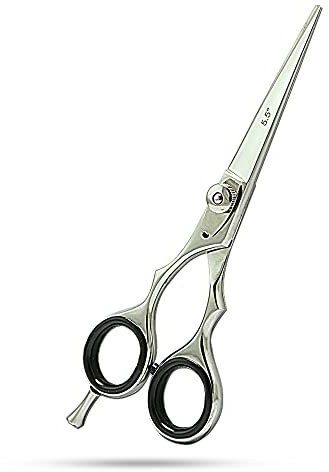 SMI - Ciseaux Coiffure gaucher 5,5 Pouce Ciseau Coiffeur En Acier Inoxydable Ciseaux Cheveux Ciseaux De Coupe Cheveux pour salon Hommes et Femmes Argent