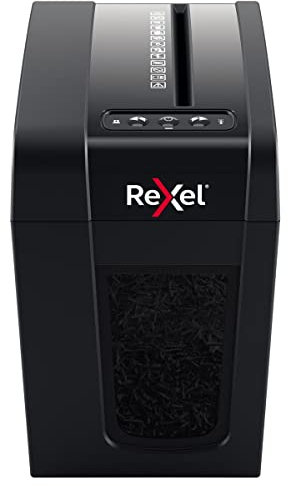 Rexel Aktenvernichter Secure X6-SL Slimline Whisper-Shred™, Partikelschnitt, 7-6 Blatt A4 (70-80 g/m²) Kapazität, Sicherheitsstufe P4, 10L Abfallbehälter, sehr leise & kompakt, für zu Hause, 2020125EU