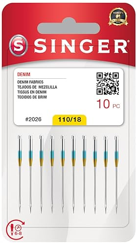 SINGER Lot de 10 aiguilles pour machine à denim taille 110/18