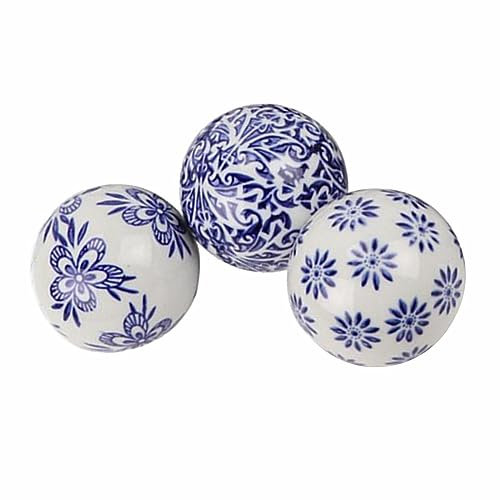 JISADER 3 pièces Boule de Porcelaine Boules en céramique Boule décorative Boule Flottante pour Piscine de Bain d'oiseau de Jardin