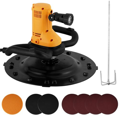 MXBAOHENG Máquina eléctrica de alisado de pared Máquina de acabado de mortero de pared ajustable de 6 velocidades Máquina de yeso de pared para mortero de pared compactación con barra de mezcla