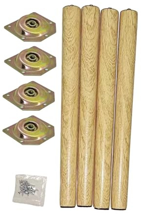 Generiska 4 st möbelben i trä, runda avsmalnande, modern stil, 40 cm, halkfri, enkel installation med skruv, lämplig för sängskrivbord, laptop-sängbord, soffbord och mer