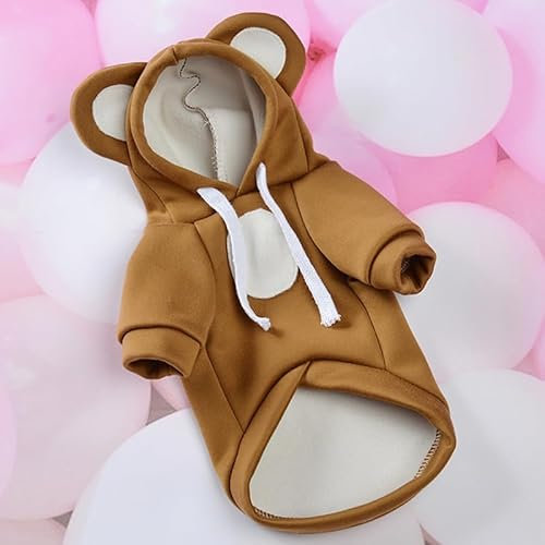 SARUEL Winter-Hundemantel,Warm,Haustier-Kapuzenpullover,Sweatshirts,Welpen-Katzenjacke Für Kleine Hunde,Welpenkostüm,Chihuahua,Teddy,Bulldoggen-Outfits,Kaffee,XL