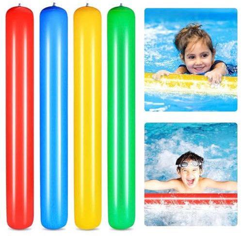 4 Pezzi Tubo Galleggiante per Piscina, Noodle Piscina Gonfiabile per Bambini e Adulti, Tagliatelle Da Piscina, Galleggianti per Noodle Set, per Il Bagno o l'aquasport