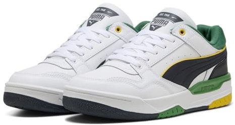 PUMA Unisex Rebound Retro Sneaker, White-Archive Green-New Navy, 43 EU