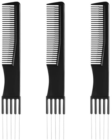 4 Pcs Pettine a Doppio Lato a Denti Stretti, Pettine a Forchetta Professionale, Pettine a Coda, Pettine Capelli, Pettini Styling, Pettini Capelli, per Salone Capelli Barbiere Acconciature