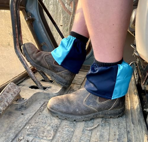 Oz OverBoots Harlequin Sox Savers Two-Tone Reusable Cotton Drill Overshoes for Work Boots – Durable Covers Keep Out Hay, Dirt & Debris | One Size – Gift for Horse Riders, Farmers & Outdoor Workers