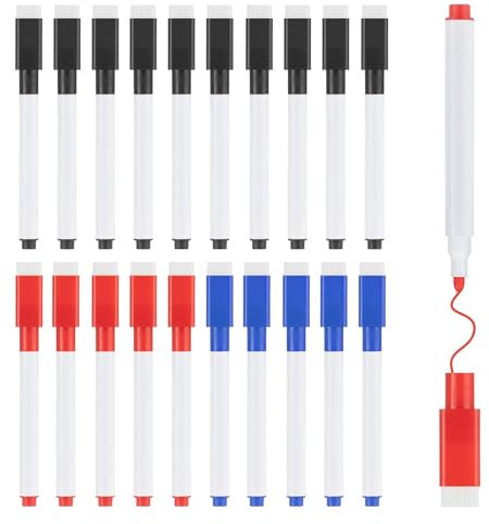 Mailfull Whiteboard Marker 50 Stück Folienstift Abwischbar, Magnetische Whiteboard Stifte Abwischbare Stifte mit Schwamm für Büro Schule Zuhause(11.3 * 1cm)