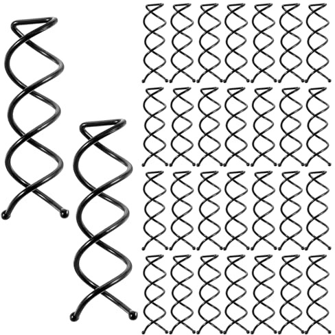 Qianyu 30 Stück Spiral Haarnadeln Legierung Twist Bobby Pins Korkenzieher Dutt-Spin-Pins Kratzfest Runde Klammer Schwarze Haarschrauben Twister Premium Haar-Accessoires für Frauen Mädchen DIY