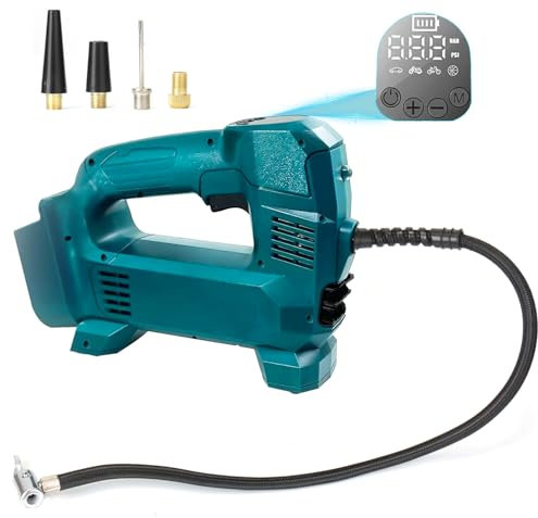 Mucek Akku Kompressor für Bosch Professional 18V, 150 PSI/10,3 Bar tragbarer Luftkompressor, Akku kompressor Auto mit digitalem Druckmesser für Auto, Motorrad, Fahrrad, bälle(ohne Batterie)