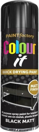 MIXEL All Purpose Black Matte Spray Paint, Quick Drying, Non Cracking, Durable And Matte Finish, Easy To Use, Interior And Exterior Use On Metal, Plastic, Wood, 250ml (1Pcs)