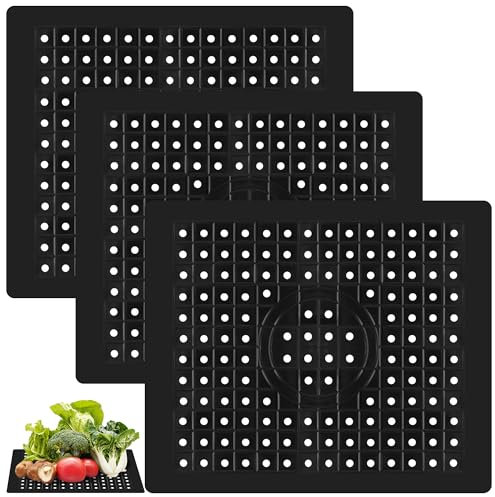 HO-SFSM 3 Pezzi Tappetino Lavello Cucina, Quadrato Silicone Tappetino per Lavello per Lavello da Cucina, Lavandino del Bagno, 31 x 26 cm