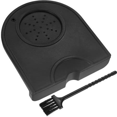Tappetino per pressare il caffè, tappetino in silicone per caffè espresso, tappetino per caffè e barista, per casa, cucina, bar, stazione, 14 x 12,4 x 0,6 cm, con spazzola pulita