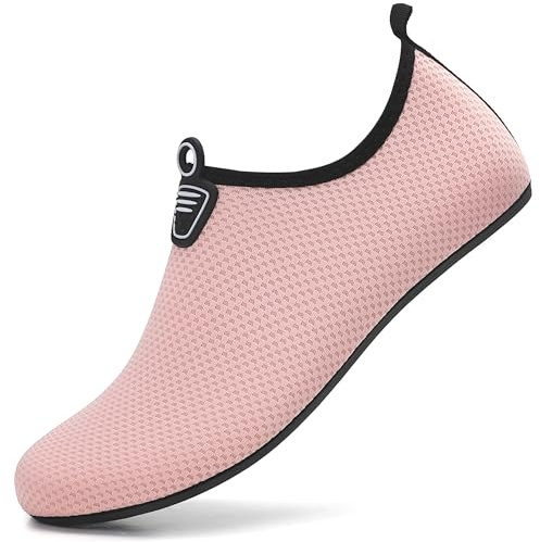 gitzing Water Shoes for Women Men Beach Quick-Dry Swim Aqua Socks Breathable Barefoot Shoes for Beach Surfing Driving Pool Yoga Travel(Pink,39 EU/6 UK)