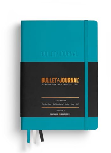 LEUCHTTURM1917 373022 Bullet Journal Edition 2, Medium (A5), Hardcover, 206 numbered pages, Turquoise25, dotted
