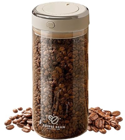 1700 ML Coffee Canister with Premium Glass - Airtight Coffee Container with One-Way CO2 Valve and Freshness Tracker, Kitchen Food Storage Jar,Perfect for Coffee Bean Storage,Tea, Sugar, Flour, Cereal