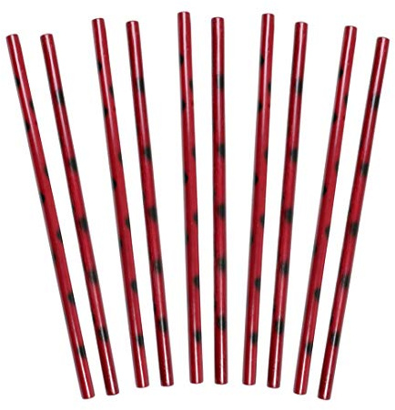 DEPICE Trainingswaffe Escrima-Stock Rattan-schwarz Gefleckt - 10er Pack, Rot/Schwarz, w-esrs-10x