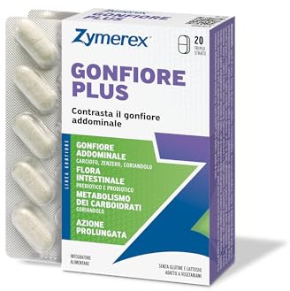 Zymerex GONFIORE PLUS 20 Compresse | Integratore alimentare | Probiotici e prebiotici | Gonfiore addominale | Equilibrio flora intestinale | Senza glutine e lattosio