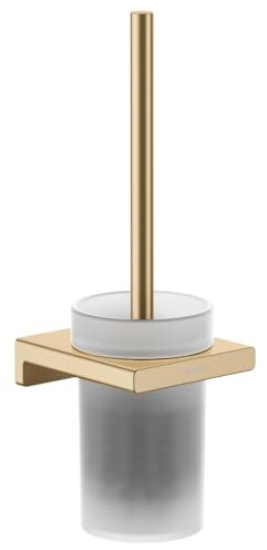 hansgrohe AddStoris - Toilettenbürste mit Halter, Toilettenbüstenhalter für Wandmontage, WC-Bürste mit Halter, verdeckte Befestigung, Badezimmer Zubehör, Brushed Bronze, 41752140