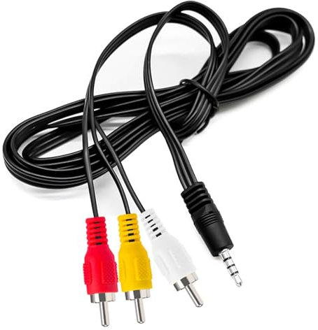 VIEVRE 3,5 mm auf RCA AV Kabel, S Video Kabel, Cinch auf Klinke 3,5, 3 5 Klinke auf Cinch, RCA to 3.5mm, Cinch Kabel, Audiokabel für Smartphones, MP3-Player, Tablets, Lautsprecher, Heimkino,1m