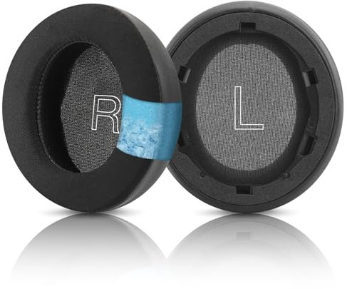 Laipuke Cuscinetti Cuffie Compatibile con Anker Soundcore Life Q30 Q35 Padiglioni Cuffie di Ricambio in Cooling-Gel, Tessuto di Seta, Memory Foam, 1 Paio, Nero