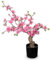 Arborus Cherry Blossom Artificial Flowers in Black Pot 44cm Artificial Bonsai Tree Indoor Plant Tall Fake Pink Plum Blossom Tree Faux Floral Plant for Home Table Office Bedroom Farmhouse Decoration