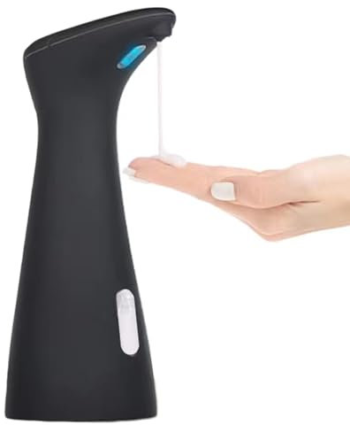 Automatic Touchless 6.8Oz Sensor Soap Dispenser - Waterproof, Battery Powered Electric Hand Soap Dispenser for Bathroom, Kitchen, Office - Black