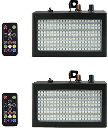 Abledance 2X Lampe Flash Stroboscopique À 180 LEDs Stroboscope de Contrôle Sonore À Distance Portable 35W RGB Vitesse RÉglable pour Club de FÊte de Bar de Disco de ScÈNe (Prise EuropÉEnne)