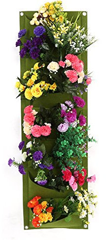 Zerodis Borsa per Piantare 18/15/12/7 Tasche, Borsa per Coltivare Piante Sospese a Parete in Feltro Morbido Decorazioni Forniture da Giardinaggio per Piantare Fiori Piante Fogliame