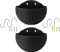2 Stück Wand Blumentopf, Blumenampel, Blumentopf Hängend für Innen Außen, Halbrunder Rattanimitat Hängetopf für Pflanzen mit Ablaufauslass und 4 Haken, Wandvase für Garten, Zaun, Terrasse (Schwarz)