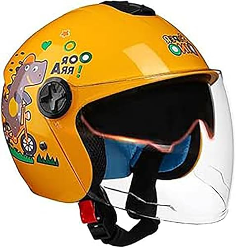 Barnmotorcykelhjälm, 3/4 Retro Halvhjälm, Barn Öppen Hjälm Elscooter Streetcykelhjälmar, Cruiser Chopper ATV Hjälm För 4-12 År D,50-56cm
