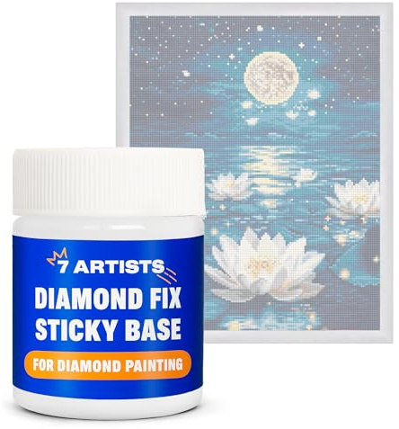 7 Artists Colla Diamond Painting 50 ml – Sticky Base Trasparente per Pittura Diamante, Quadri con Perline | Colla Fissante Liquida per Puzzle con Diamantini | Diamond Painting Accessori