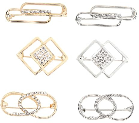 NESTINGHO 6 piezas Broche Imperdible para Mujer Alfiler de Seguridad Elegante y Compacto Dorado y Plata Fijador Decorativo para Ropa Cintura Accesorio Duradero para Vestidos y Suéteres