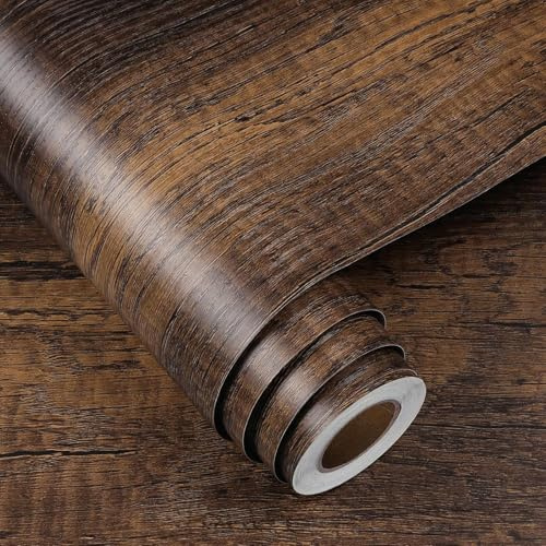 FunStick 40CMx6M Carta da Parati per Cucina Legno Rivestimento Mobili Pellicola Adesiva per Piano di Lavoro Tavolo Carta Adesiva per Mobili Legno Naturale Pellicola Autoadesiva Cucina Armadio Cassetti