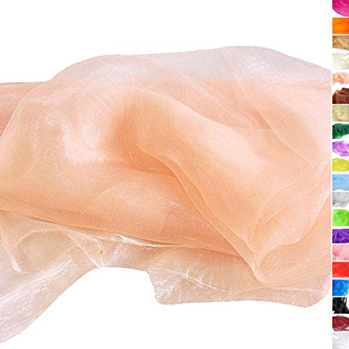 TOLKO 1m Organza Stoffe zum Nähen Meterware | Hauch Zart, Fein, Durchsichtig | zum Dekorieren Basteln 145cm breit | leichter Glanz Stoff für Gardine Vorhänge Tischdecken Schals (Aprikot)
