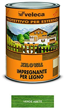 Veleca XILOVAL Verde Abete - lt. 1 - IMPREGNANTE PROTETTIVO LUCIDO DA ESTERNO PER LEGNO