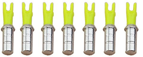 SHARROW 30Pcs Archery Arrow Aluminum Pin Nock and Plastic Nocks for ID 6.2mm Arrow Shaft (yellow)