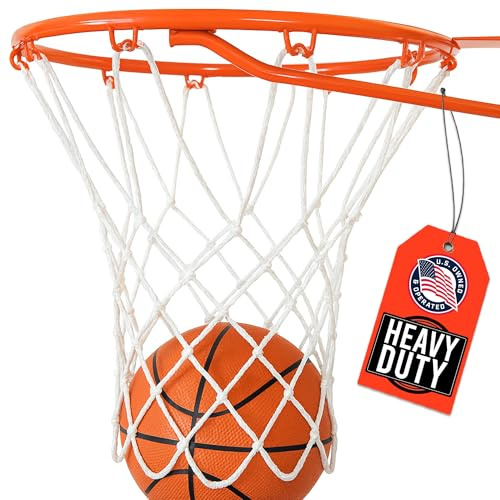 Basketball Net Replacement Heavy Duty - 12 Loops, Professional All Weather Anti Whip Nets, Fits Standard Indoor or Outdoor Rims - Premium Basketball Accessories - Hoop Net