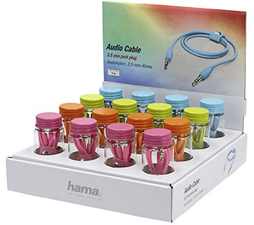 Hama Audiokabel, Klinke 3,5 mm, Stecker - Stecker, 1 m, 16 Stück