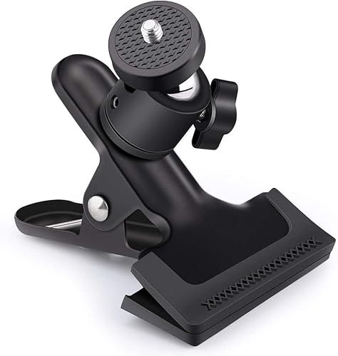 CABLEPELADO Soporte Pinza para Cámara | Rótula de Bola para Flash de Fotografía | Trípode para Cámara | Cabezal Giratorio de 360º | Metálico | Apto para Cámara, SLR, DSLR, Móvil, aro de luz, etc