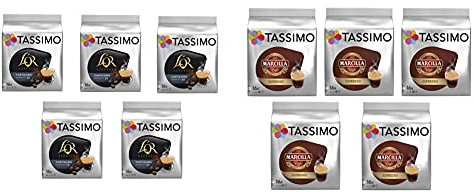 TASSIMO L'Or Café Fortissimo 5 paquetes de 16 cápsulas: Total 80 unidades + Marcilla Café Espresso 5 paquetes de 16 cápsulas: Total 80 unidades