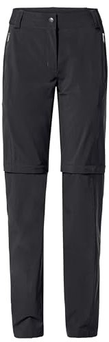 VAUDE Wanderhose Damen Zip-Off Farley Stretch III, wasserdichte Outdoorhose Stretch, atmungsaktive Trekkinghose mit Gummizug, komfortabel, Winddicht & schnelltrocknend
