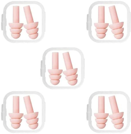 5 Paar SilikonOhrstöpsel, wiederverwendbare, wasserdichte Ohrstöpsel zum Schwimmen, Schlaf- und Arbeitsumgebungen mit Geräuschreduktion