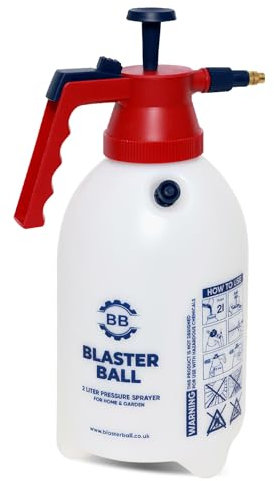 Blasterball 2L Pressure Sprayer: Versatile manual pump sprayer for gardening, cleaning, and pest control. Adjustable nozzle and pressure relief valve. Ideal for DIY projects and disinfecting surfaces