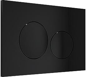 Vente-unique - Plaque de commande pour WC avec double touche - Noir - OPULUS