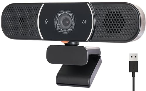 Cámara de sala de conferencias, cámara web con micrófono y altavoz, cámara de videoconferencia USB, cámara web HD de enfoque automático 2K para videoconferencias de oficina en casa, compatible con